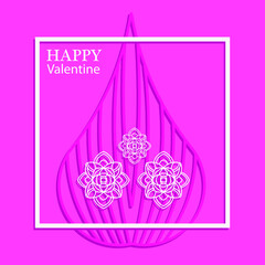 the valentine's day wallpaper. Valentine with pink purple white background concept. Flat lay, top view.