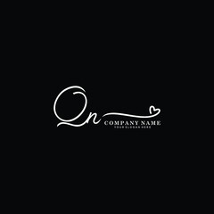 QN initials signature logo. Handwriting logo vector templates. Hand drawn Calligraphy lettering Vector illustration.
