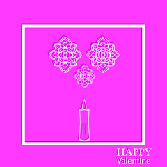 the valentine's day wallpaper. Valentine with pink purple white background concept. Flat lay, top view.