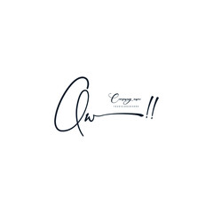 QW initials signature logo. Handwriting logo vector templates. Hand drawn Calligraphy lettering Vector illustration.
