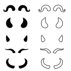 Devil horn Vector icon design illustration Template. evil sign.