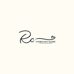 RC initials signature logo. Handwriting logo vector templates. Hand drawn Calligraphy lettering Vector illustration.

