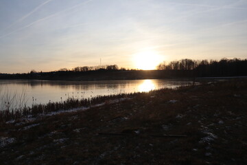 sunset over the river