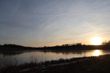 sunset on the river