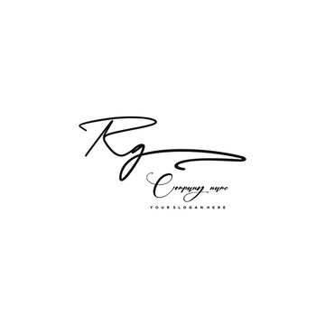 RG initials signature logo. Handwriting logo vector templates. Hand drawn Calligraphy lettering Vector illustration.
