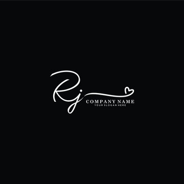 RJ initials signature logo. Handwriting logo vector templates. Hand drawn Calligraphy lettering Vector illustration.
