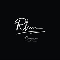 Obraz premium RL initials signature logo. Handwriting logo vector templates. Hand drawn Calligraphy lettering Vector illustration. 