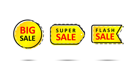 Sales Label. Sale and Special Offer Tag, Price Tag. Yellow and Simple Sales Label