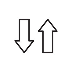 Up Down icon vector. Thin sign