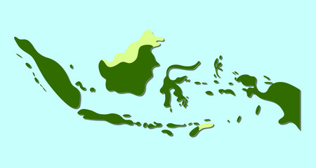 Indonesia Vector Map with Soft Edge Style. Isolated Vector Illustration