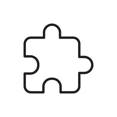 Puzzle piece icon vector. Puzzle sign