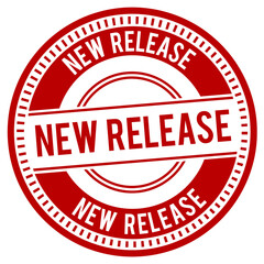 New Release Stamp. Red eps10 Vector Badge.
