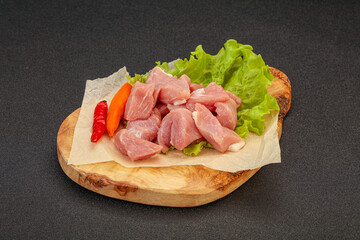 Raw pork meat for cooking