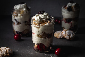 Cherry and almond cookie eton mess dessert
