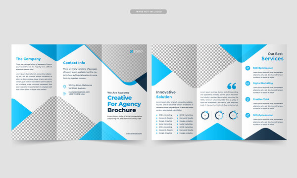 Corporate Business Brochure Template in Tri-Fold Vector. Corporate Brochure Design with Editable.