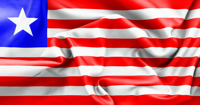 Liberia flag texture crumpled up