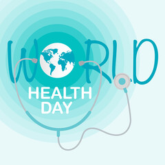 World Health Day 7 April. logo icon design earth stethoscope. vector illustration