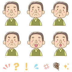Fototapeta premium シニア男性 表情 アイコンセット