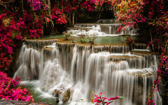 waterfall in autumn © Meawstory15Studio