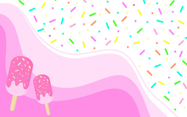 Ice cream strawberry melted background