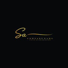 SA initials signature logo. Handwriting logo vector templates. Hand drawn Calligraphy lettering Vector illustration.
