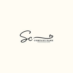 SC initials signature logo. Handwriting logo vector templates. Hand drawn Calligraphy lettering Vector illustration.
