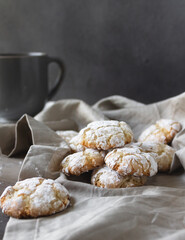 Vegan chewy amaretti cookies