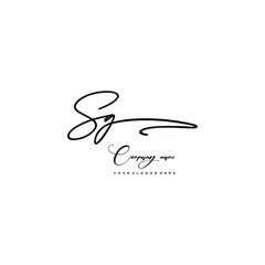 Fototapeta premium SG initials signature logo. Handwriting logo vector templates. Hand drawn Calligraphy lettering Vector illustration. 