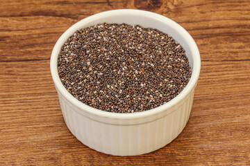 Seasoning chia seeds in the bowl