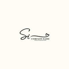 SI initials signature logo. Handwriting logo vector templates. Hand drawn Calligraphy lettering Vector illustration.

