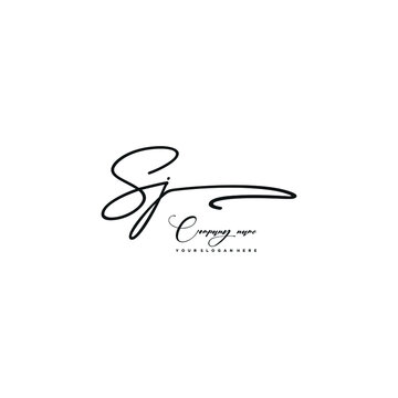 SJ initials signature logo. Handwriting logo vector templates. Hand drawn Calligraphy lettering Vector illustration.
