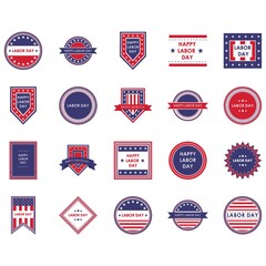 Naklejka premium US labor day labels
