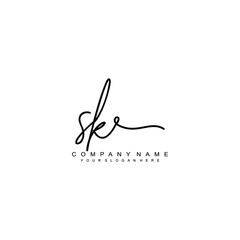 SK initials signature logo. Handwriting logo vector templates. Hand drawn Calligraphy lettering Vector illustration.
