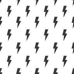 Thunder seamless pattern on white background.