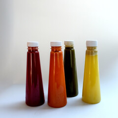 Fresh 100% Fruit Juice in Clear Glass bottle