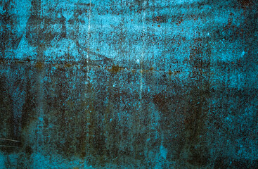 Blue Grunge Rough Rusty Old Painted Metal Surface Texture Background