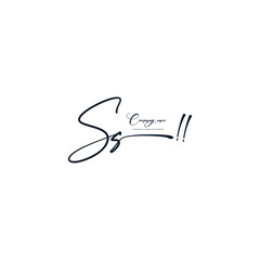 SS initials signature logo. Handwriting logo vector templates. Hand drawn Calligraphy lettering Vector illustration.
