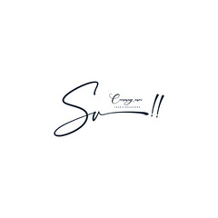 SV initials signature logo. Handwriting logo vector templates. Hand drawn Calligraphy lettering Vector illustration.
