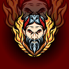 King zeus head vector design © muhammad