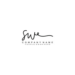 SW initials signature logo. Handwriting logo vector templates. Hand drawn Calligraphy lettering Vector illustration.
