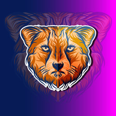 Cheetah head vector illustration design