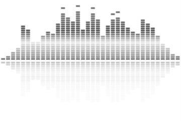 Fototapeta premium 踊るイコライザー音響機材の波長ディスプレイ Sound wave equalizer music background image