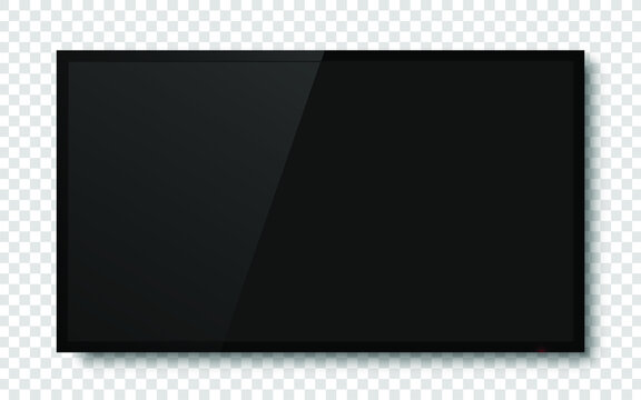 Realistic television screen on background. TV, modern blank screen lcd, led. Large computer monitor display mockup