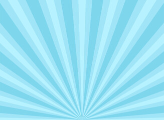 Sunlight rays shine background. powder blue color burst background. Vector sky illustration.