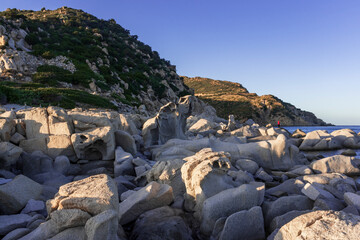 landscape with stones at the seaside of southern Sardinia