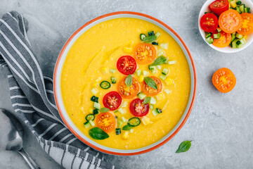 Yellow Tomato Gazpacho. Spanish summer cold soup