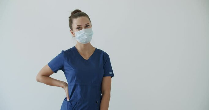 female doctor young in white suit