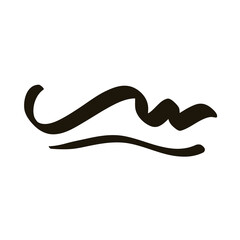 waves creative design with brush stroke silhouette style