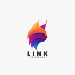 Vector Logo Illustration Lynx Gradient Colorful Style. © Artnivora