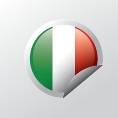Curled corner italy sticker